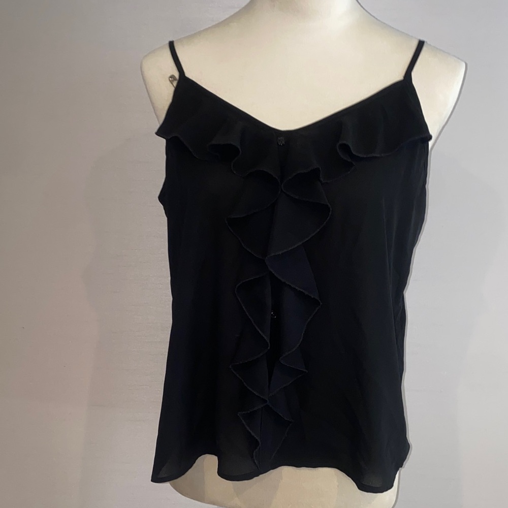 Elegant Black Ruffle Top
